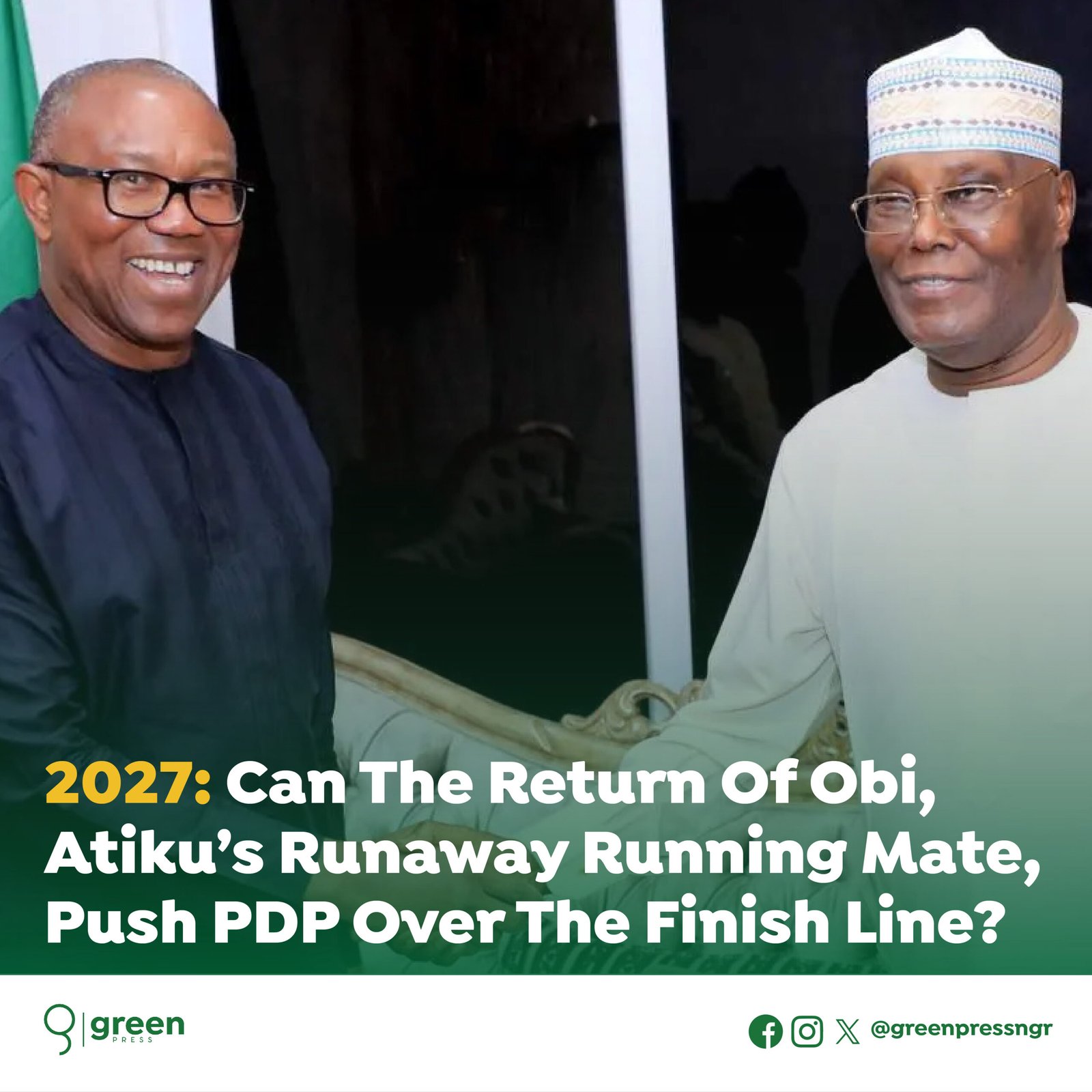2027: Can the return of Obi, Atiku’s runaway running mate, push PDP over the finish line?
